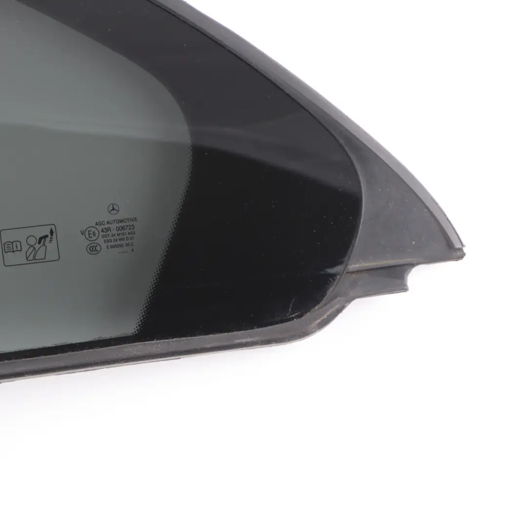 Window Glass Rear Door Left Quarter Tinted AS3 to Mercedes W176 with Part number A1767300500 Mercedes W176 Window Glass Rear Door Left Quarter Tinted AS3 - SKU A1767300500 - Part number A1767300500