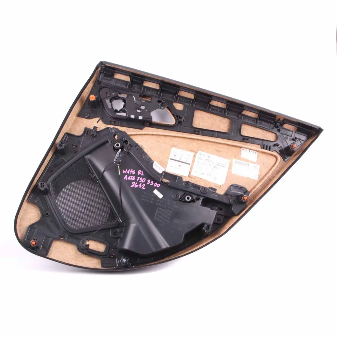 Door Card Trim Rear Left N/S Trim Panel Imitation Leather to Mercedes W176 with Part number A1767303300 Mercedes W176 Door Card Trim Rear Left N/S Trim Panel Imitation Leather - SKU A1767303300 - Part number A1767303300