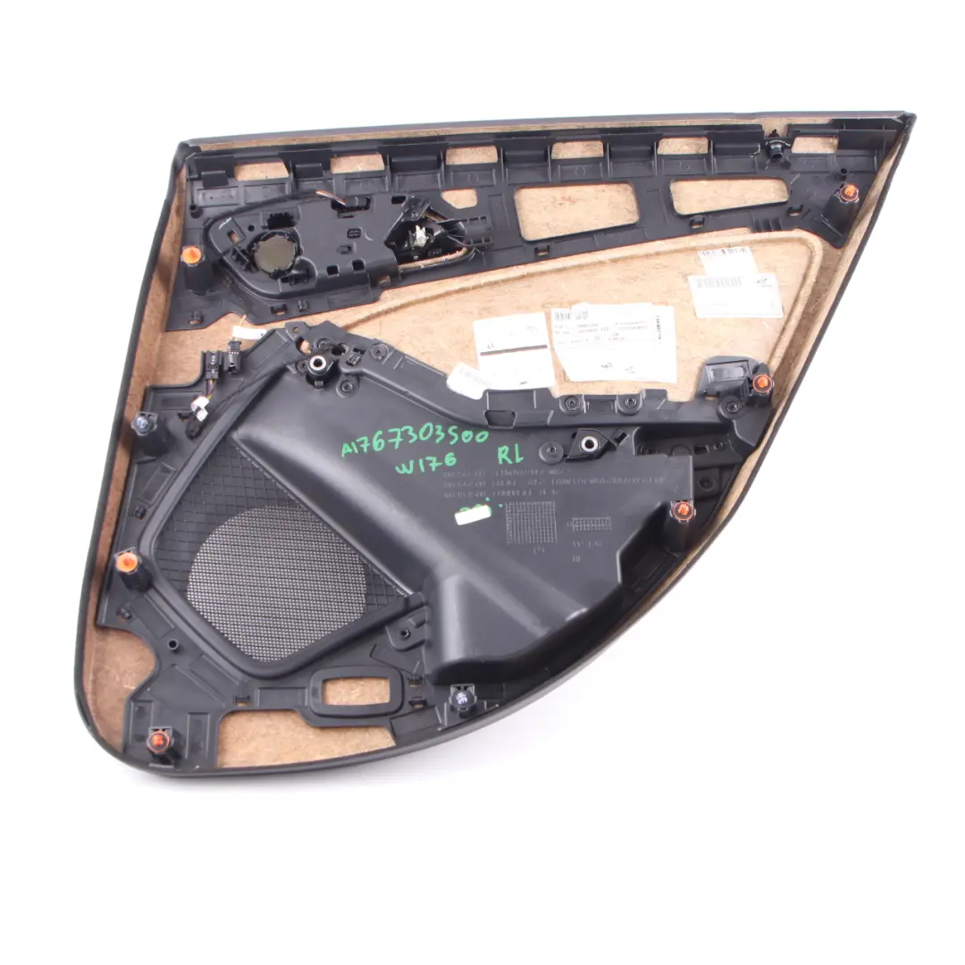 Mercedes W176 Panneau garniture porte arrière gauche Tissu imitation cuir - SKU A1767303500 - Numéro de pièce A1767303500