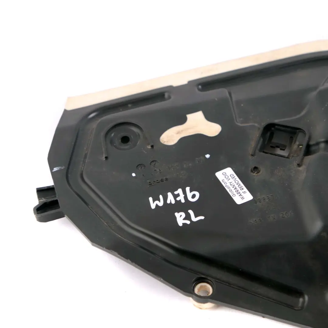Mercedes-Benz W176 Rear Left Door Water Drain Door Insulation Cover to with Part number A1767304400 Mercedes-Benz W176 Rear Left Door Water Drain Door Insulation Cover - SKU A1767320195 - Part number A1767304400