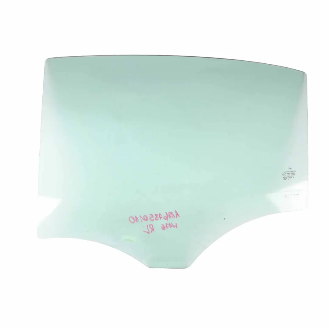 Vitrage Porte Arrière Gauche Vert AS2 pour Mercedes W176 à propos du numéro de pièce A1767350110 Mercedes W176 Vitrage Porte Arrière Gauche Vert AS2 - SKU A1767350110 - Numéro de pièce A1767350110