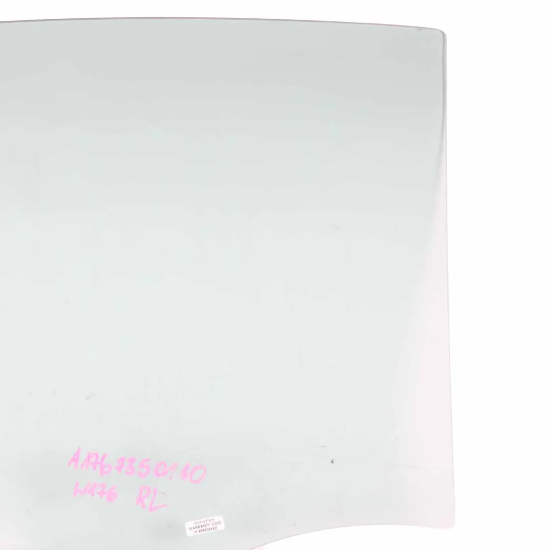 Window Glass Rear Door Left N/S Green AS2 to Mercedes W176 with Part number A1767350110 Mercedes W176 Window Glass Rear Door Left N/S Green AS2 - SKU A1767350110 - Part number A1767350110