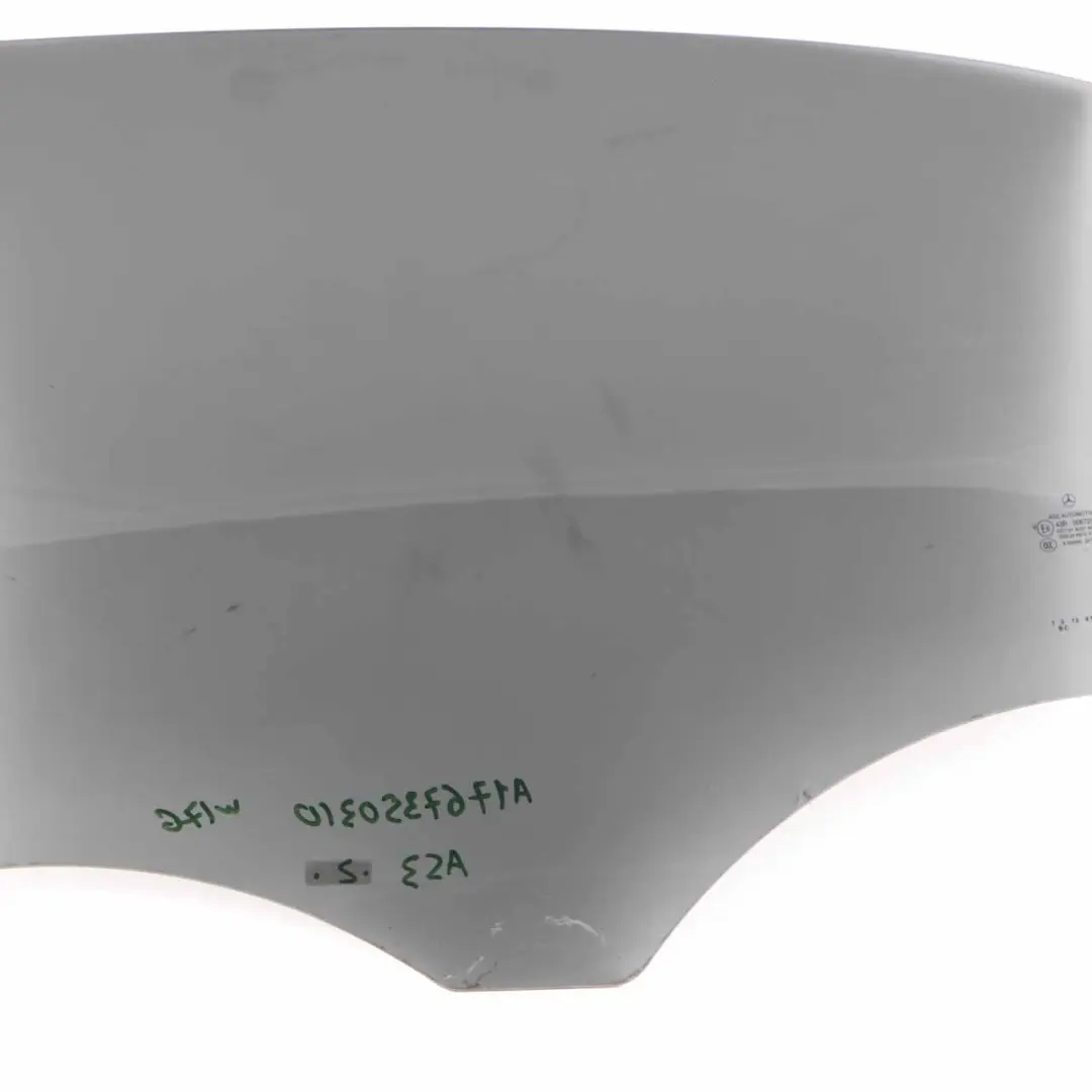 Window Glass Rear Door Left N/S Glazing Black AS3 to Mercedes W176 with Part number A1767350310 Mercedes W176 Window Glass Rear Door Left N/S Glazing Black AS3 - SKU A1767350310 - Part number A1767350310