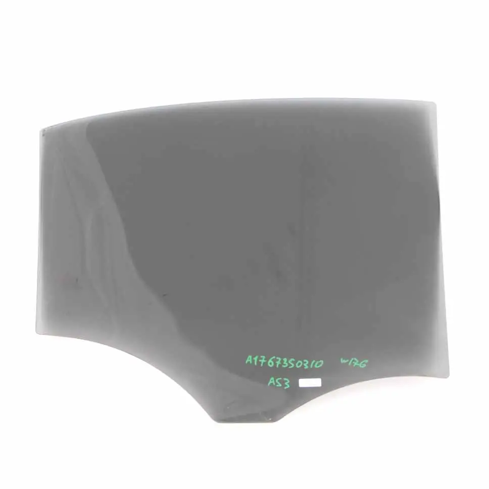 Cristal Puerta Trasera Izquierda Acristalami Negro AS3 para Mercedes W176 con número de pieza A1767350310 Mercedes W176 Cristal Puerta Trasera Izquierda Acristalami Negro AS3 - SKU A1767350310 - Número de pieza A1767350310