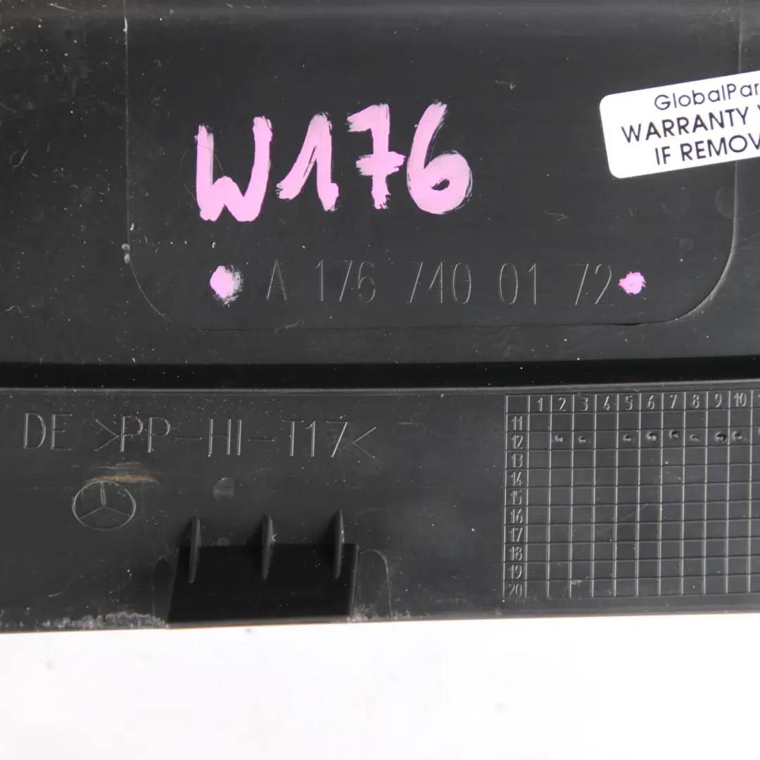 Handle Mercedes W176 Boot Trunk Lid Opener Trim Panel Cover to Tailgate with Part number A1767400172 Tailgate Handle Mercedes W176 Boot Trunk Lid Opener Trim Panel Cover - SKU A1767400172 - Part number A1767400172