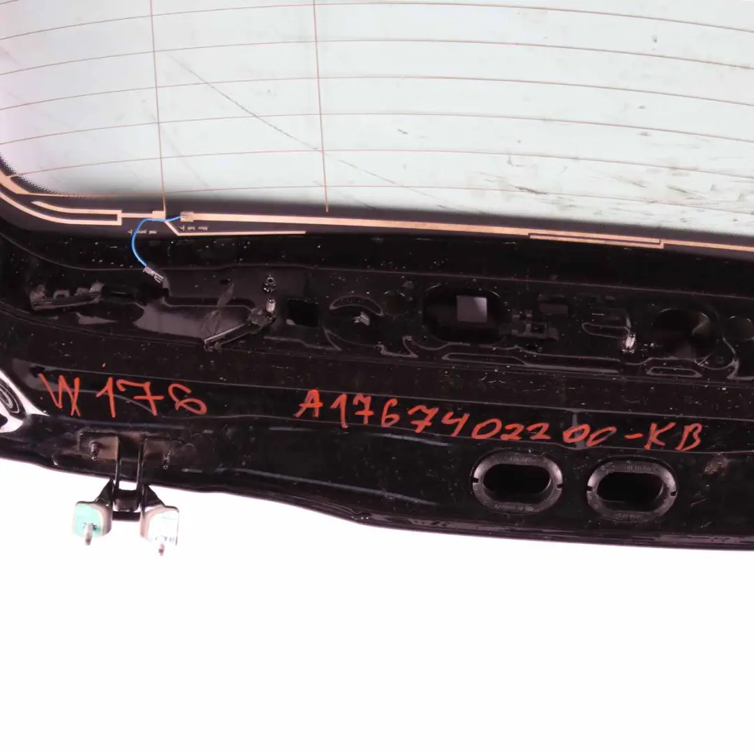 Trunk Lid Mercedes W176 Boot Tailgate Panel Kosmos Cosmic Black - 191 to with Part number A1767402200 Trunk Lid Mercedes W176 Boot Tailgate Panel Kosmos Cosmic Black - 191 - SKU A1767402200-KB - Part number A1767402200