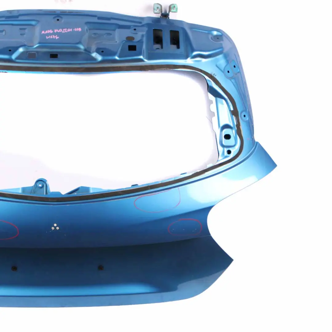 Trunk Lid Mercedes W176 Boot Tailgate Panel South Seas Blue - 162 to with Part number A1767402201 Trunk Lid Mercedes W176 Boot Tailgate Panel South Seas Blue - 162 - SKU A1767402201-SSB - Part number A1767402201