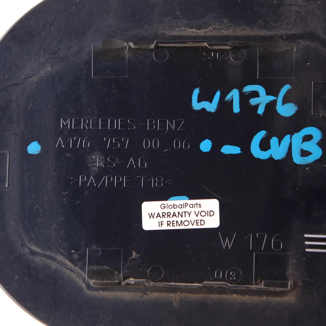 Flap Tank Cap Cover Cavansite Blue Metallic 890 to Mercedes W176 Fuel with Part number A1767570006 Mercedes W176 Fuel Flap Tank Cap Cover Cavansite Blue Metallic 890 - SKU A1767570006-CVB - Part number A1767570006