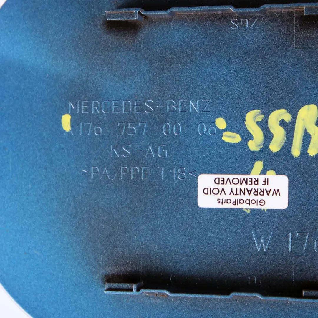 Flap Tank Cap Cover South Sea Blue Metallic 162 to Mercedes W176 Fuel with Part number A1767570006 Mercedes W176 Fuel Flap Tank Cap Cover South Sea Blue Metallic 162 - SKU A1767570006-SSB - Part number A1767570006