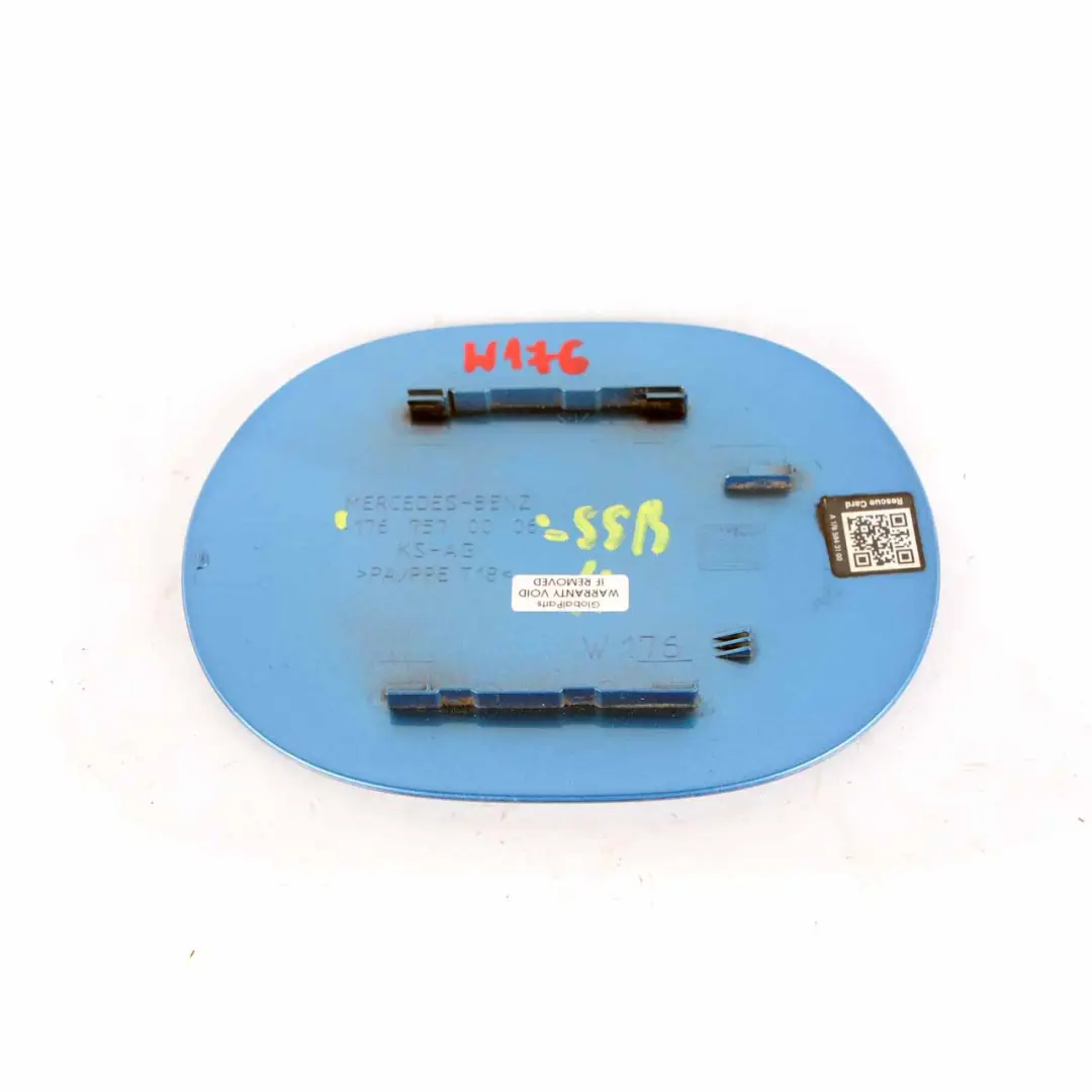 Mercedes W176 Couvercle bouchon réservoir carburant South Sea Blue Metallic 162 - SKU A1767570006-SSB - Numéro de pièce A1767570006
