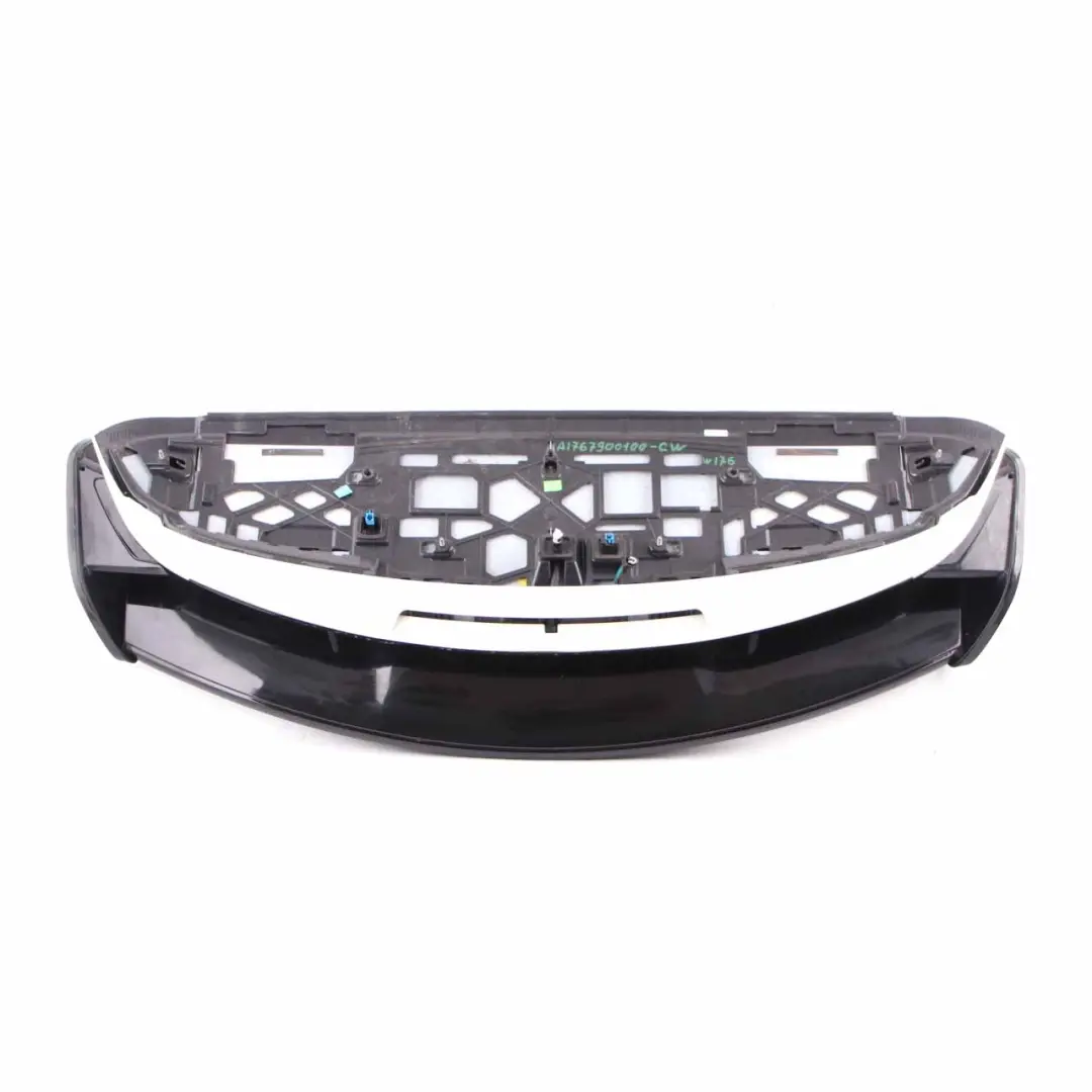 Boot Tailgate Spoiler Calcite White - 650 Black Decals to Mercedes W176 with Part number A1767900100 Mercedes W176 Boot Tailgate Spoiler Calcite White - 650 Black Decals - SKU A1767900100-CW - Part number A1767900100