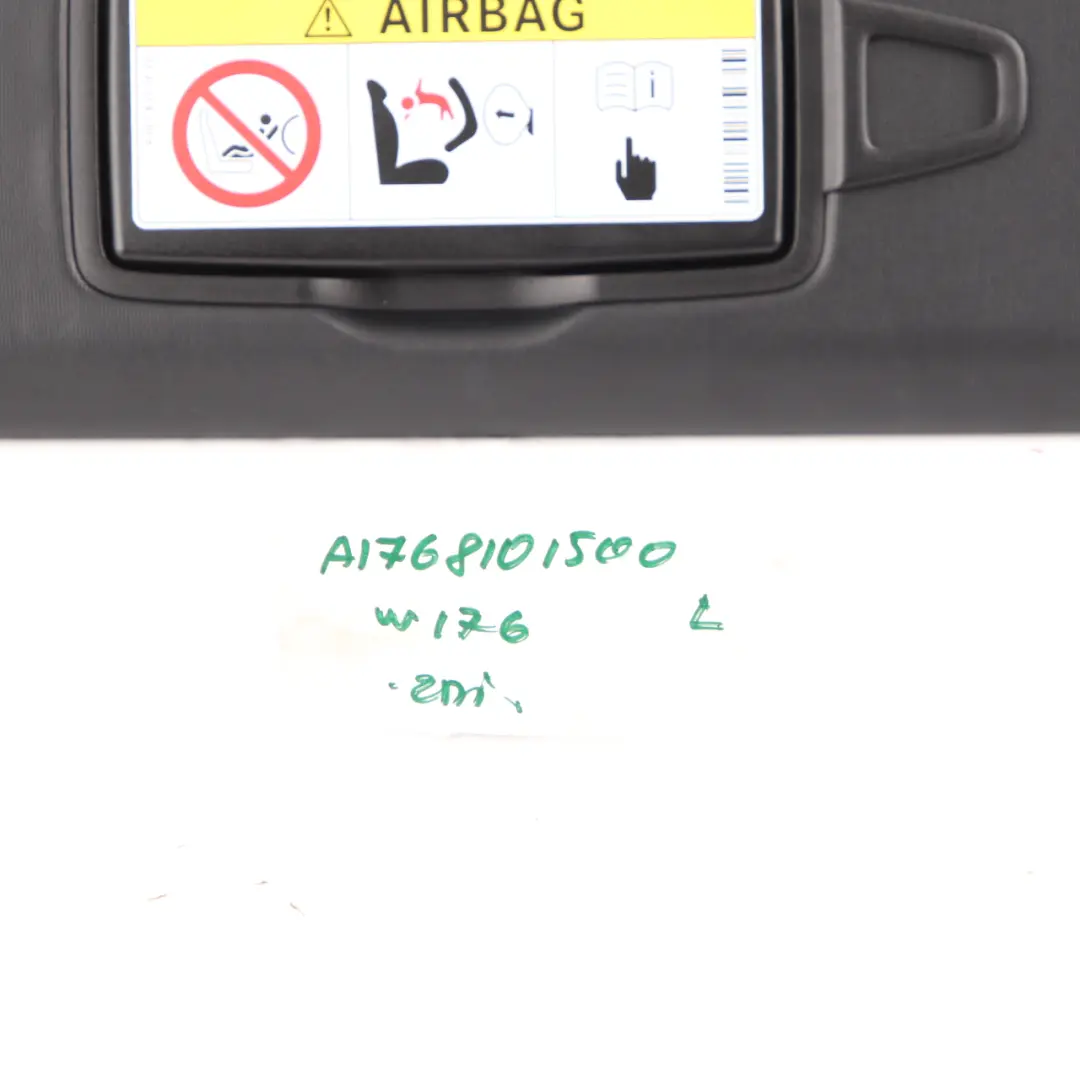  Parasol Mercedes W156 W176 Espejo Panel Parasol Izquierdo Negro - SKU A1768101500-1 - Número de pieza A1768101500