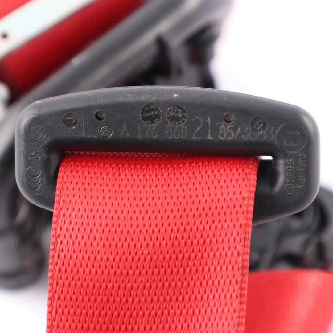 Mercedes W176 Seat Belt Safety Front Left N/S Red A1768602185 - SKU A1768600185-1 - Part number A1768600185