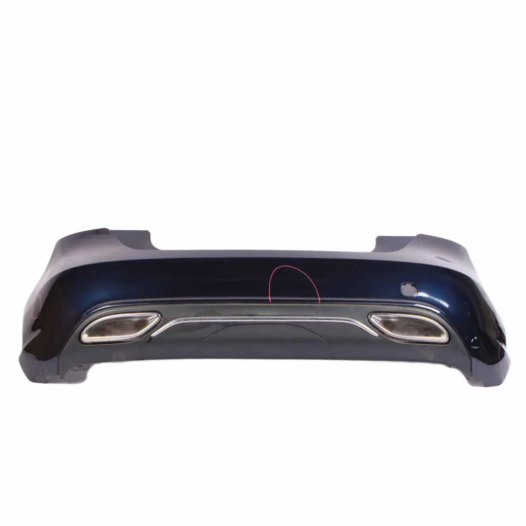 Bumper Rear Trim Panel Urban/Progressive Package Cavansite Blue to Mercedes W176 with Part number A1768800000 Mercedes W176 Bumper Rear Trim Panel Urban/Progressive Package Cavansite Blue - SKU A1768800000-CVB - Part number A1768800000