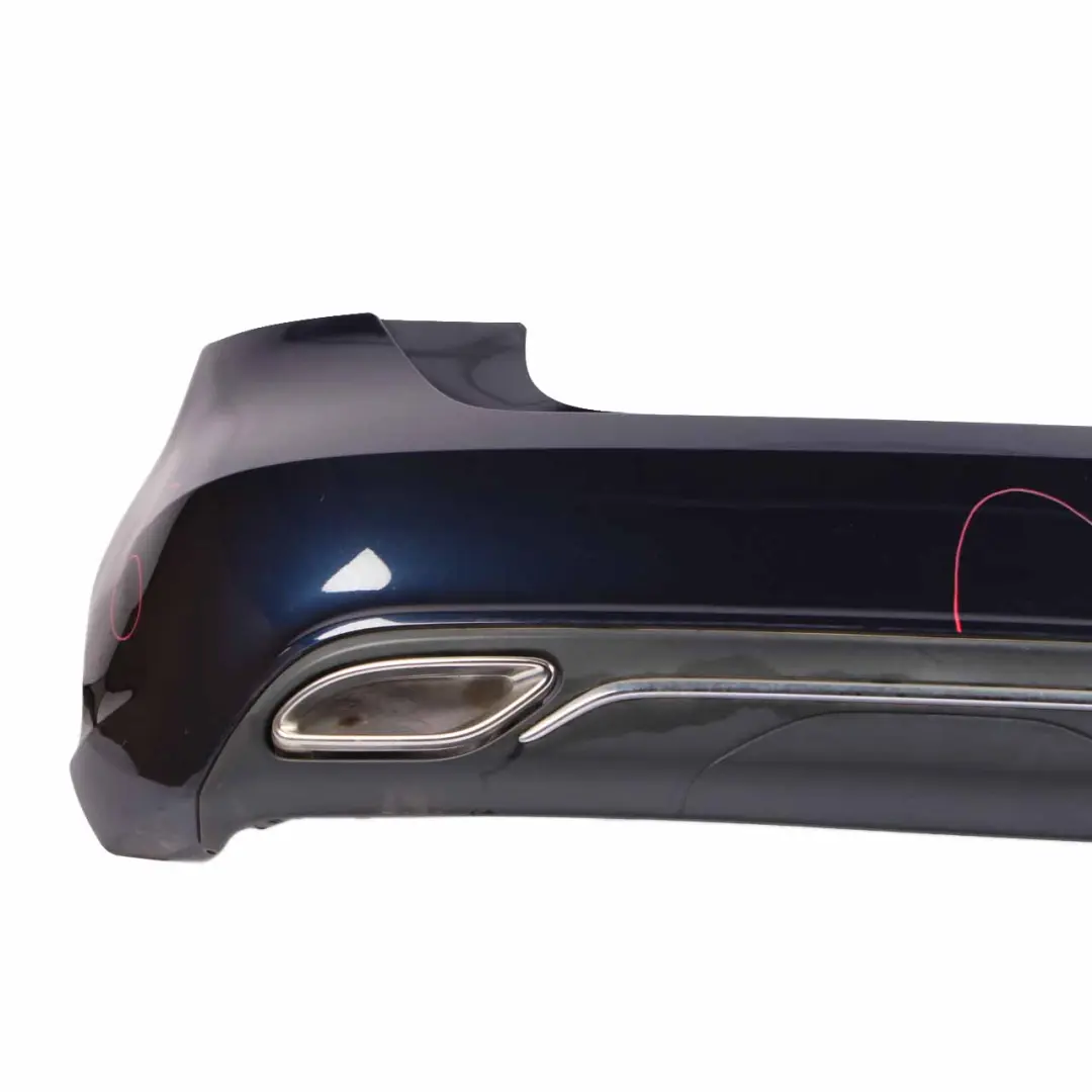 Bumper Rear Trim Panel Urban/Progressive Package Cavansite Blue to Mercedes W176 with Part number A1768800000 Mercedes W176 Bumper Rear Trim Panel Urban/Progressive Package Cavansite Blue - SKU A1768800000-CVB - Part number A1768800000