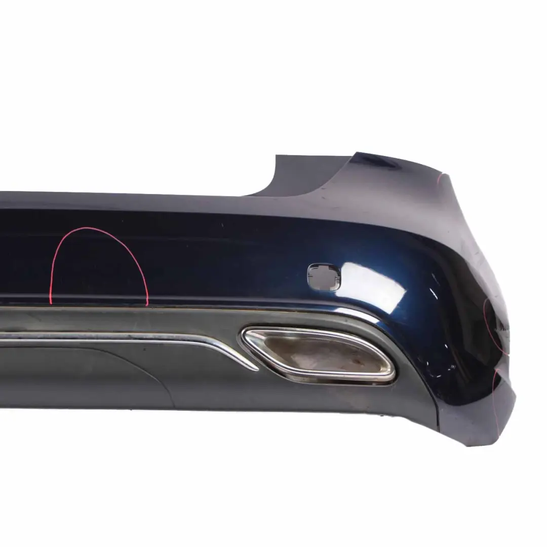 Bumper Rear Trim Panel Urban/Progressive Package Cavansite Blue to Mercedes W176 with Part number A1768800000 Mercedes W176 Bumper Rear Trim Panel Urban/Progressive Package Cavansite Blue - SKU A1768800000-CVB - Part number A1768800000