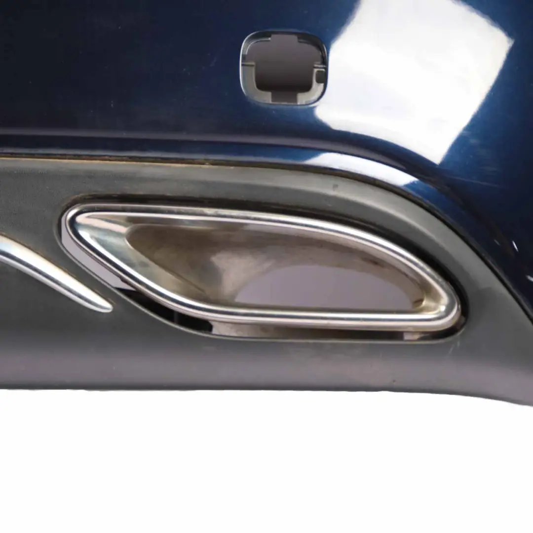 Bumper Rear Trim Panel Urban/Progressive Package Cavansite Blue to Mercedes W176 with Part number A1768800000 Mercedes W176 Bumper Rear Trim Panel Urban/Progressive Package Cavansite Blue - SKU A1768800000-CVB - Part number A1768800000