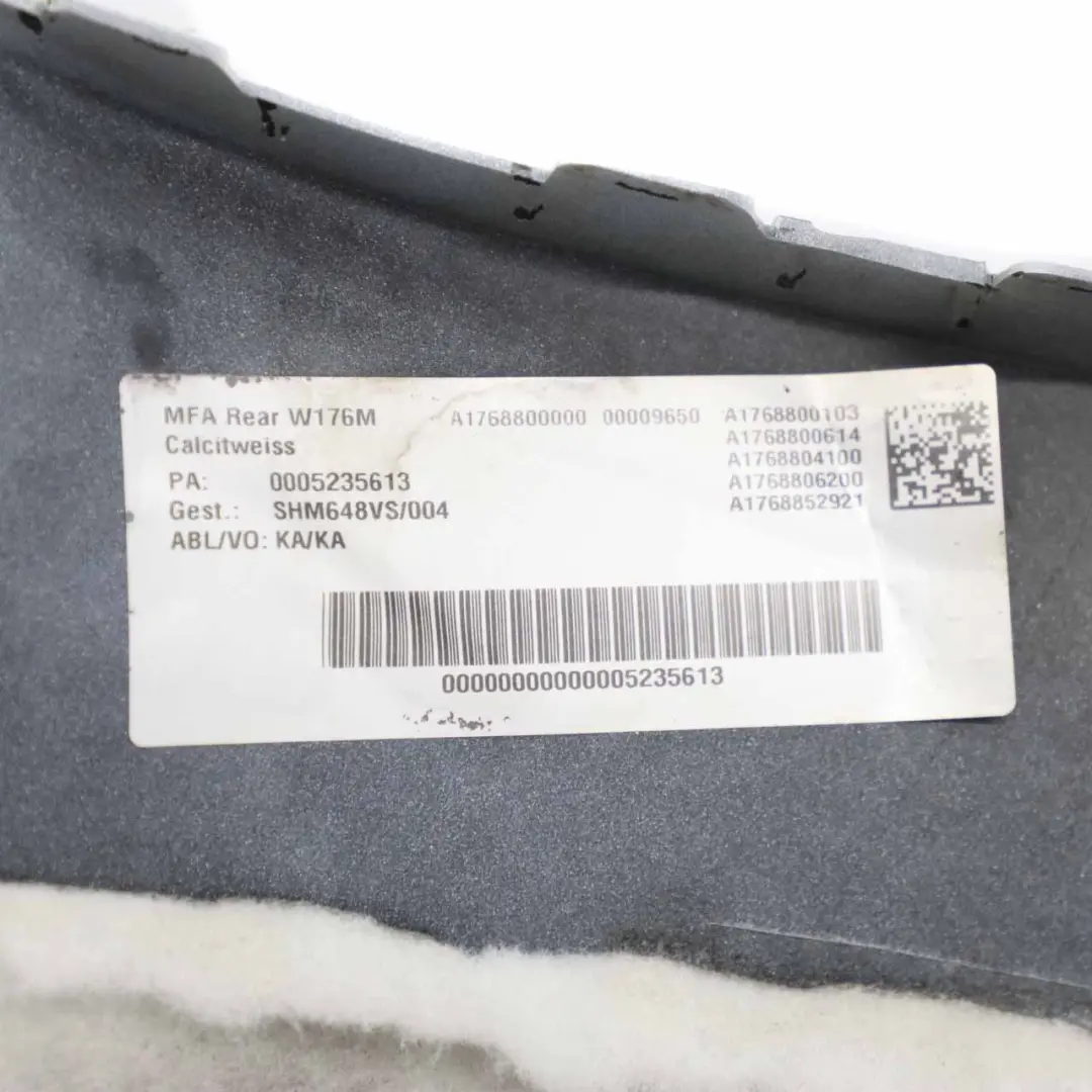 Zderzak Tylny Calcite White - 650 do Mercedes W176 o numerze A1768800000 Mercedes W176 Zderzak Tylny Calcite White - 650 - SKU A1768800000-CW - Numer Części A1768800000