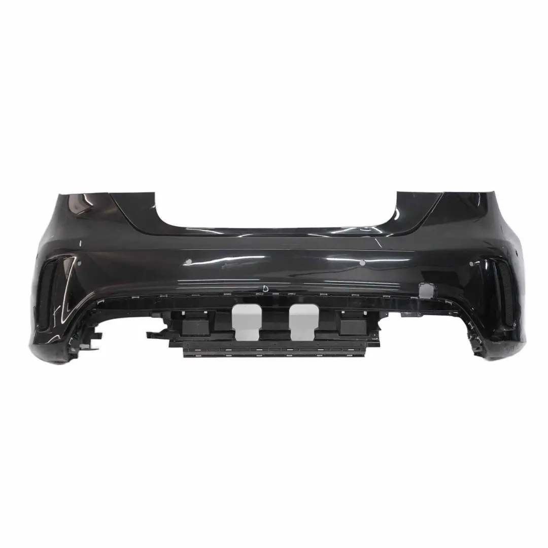 Bumper Rear Trim Panel Cover AMG Kosmos Cosmic Black Metallic 191 to Mercedes W176 with Part number A1768800001 Mercedes W176 Bumper Rear Trim Panel Cover AMG Kosmos Cosmic Black Metallic 191 - SKU A1768800001-KB1 - Part number A1768800001