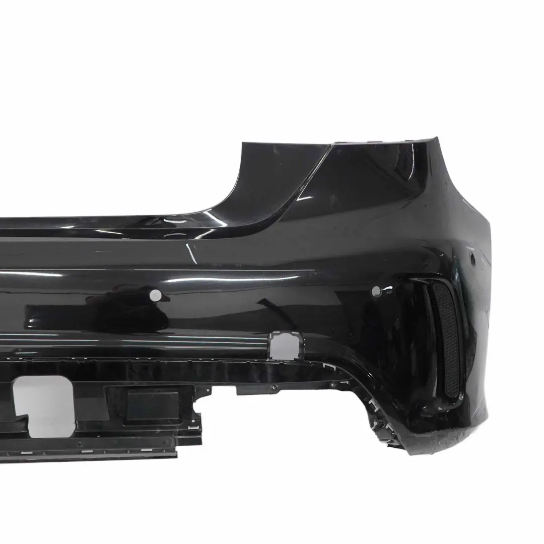 Bumper Rear Trim Panel Cover AMG Kosmos Cosmic Black Metallic 191 to Mercedes W176 with Part number A1768800001 Mercedes W176 Bumper Rear Trim Panel Cover AMG Kosmos Cosmic Black Metallic 191 - SKU A1768800001-KB1 - Part number A1768800001