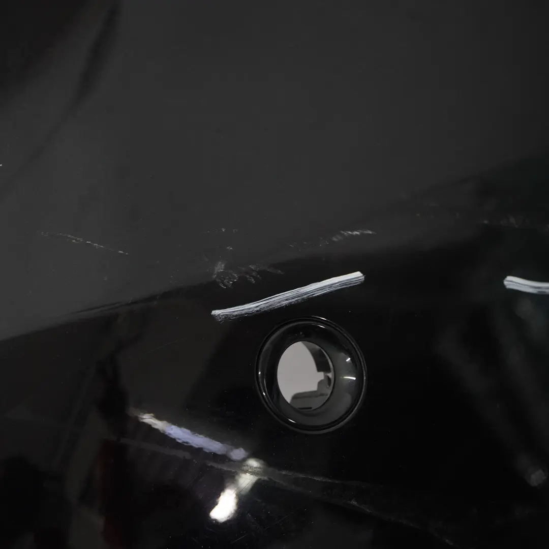 Bumper Rear Trim Panel Cover AMG Kosmos Cosmic Black Metallic 191 to Mercedes W176 with Part number A1768800001 Mercedes W176 Bumper Rear Trim Panel Cover AMG Kosmos Cosmic Black Metallic 191 - SKU A1768800001-KB1 - Part number A1768800001