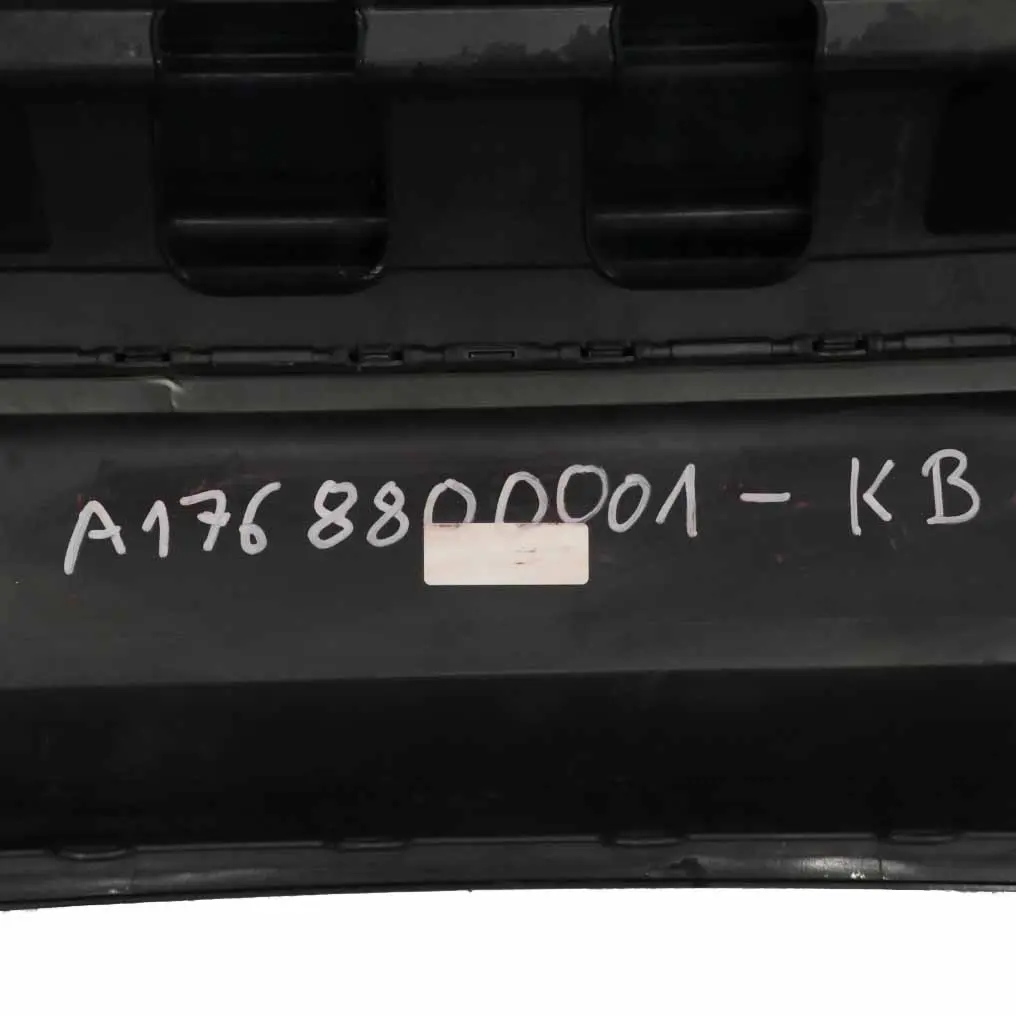 Bumper Rear Trim Panel Cover AMG Kosmos Cosmic Black Metallic 191 to Mercedes W176 with Part number A1768800001 Mercedes W176 Bumper Rear Trim Panel Cover AMG Kosmos Cosmic Black Metallic 191 - SKU A1768800001-KB - Part number A1768800001