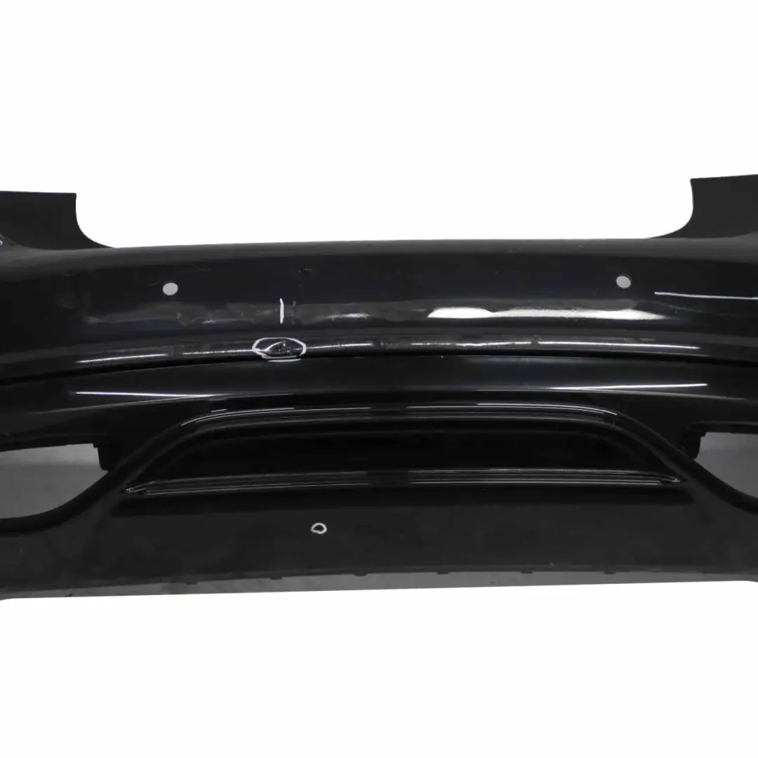 Bumper Rear Trim Panel Cover AMG Kosmos Cosmic Black Metallic 191 to Mercedes W176 with Part number A1768800001 Mercedes W176 Bumper Rear Trim Panel Cover AMG Kosmos Cosmic Black Metallic 191 - SKU A1768800001-KB - Part number A1768800001