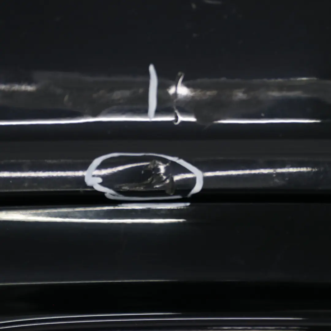 Bumper Rear Trim Panel Cover AMG Kosmos Cosmic Black Metallic 191 to Mercedes W176 with Part number A1768800001 Mercedes W176 Bumper Rear Trim Panel Cover AMG Kosmos Cosmic Black Metallic 191 - SKU A1768800001-KB - Part number A1768800001