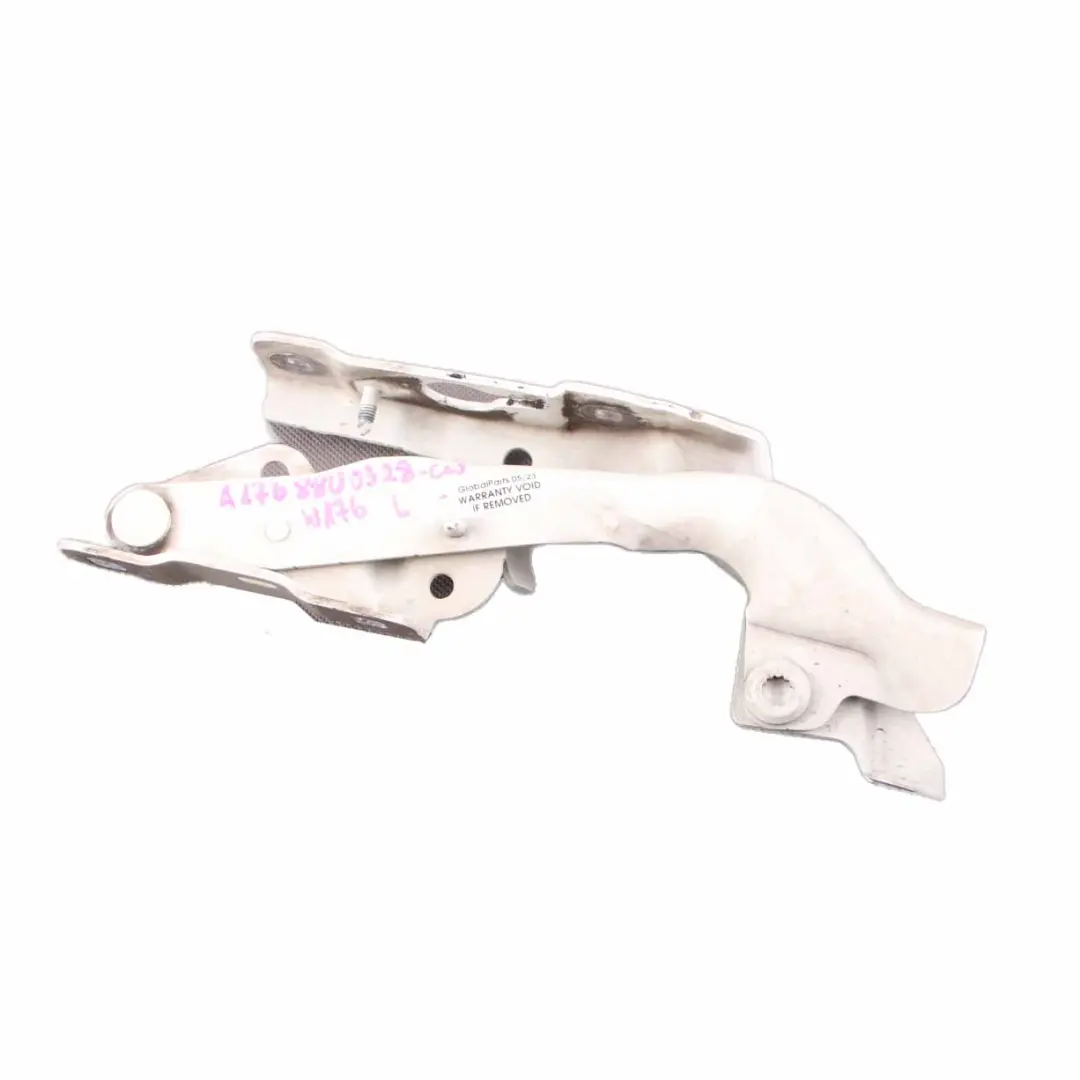 Hood Bonnet Hinge Left N/S Calcite White - 650 to Mercedes W176 with Part number A1768800328 Mercedes W176 Hood Bonnet Hinge Left N/S Calcite White - 650 - SKU A1768800328-CW - Part number A1768800328