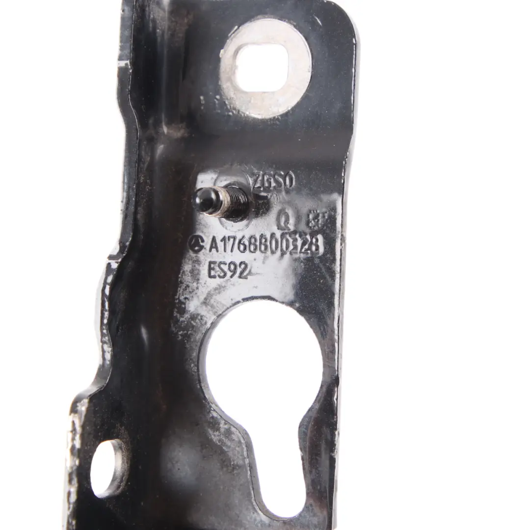 Mercedes W176 Hood Bonnet Hinge Left N/S Kosmos Black Metallic 191 - SKU A1768800328-KB - Part number A1768800328