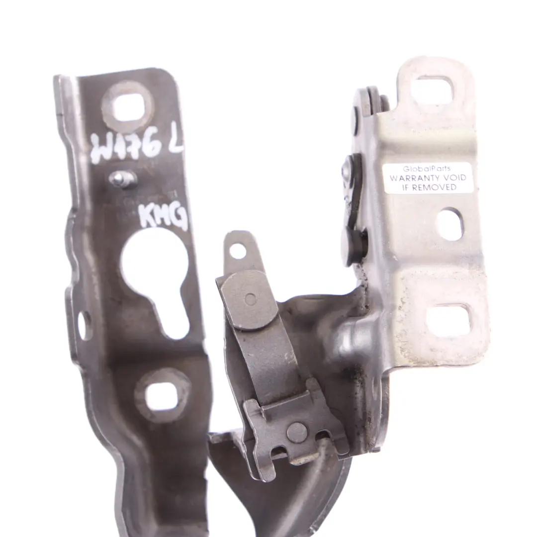 Hood Hinge Mercedes W176 Left Bonnet Comet Grey Metallic 748 to Engine with Part number A1768800328 Engine Hood Hinge Mercedes W176 Left Bonnet Comet Grey Metallic 748 - SKU A1768800328-KMG - Part number A1768800328