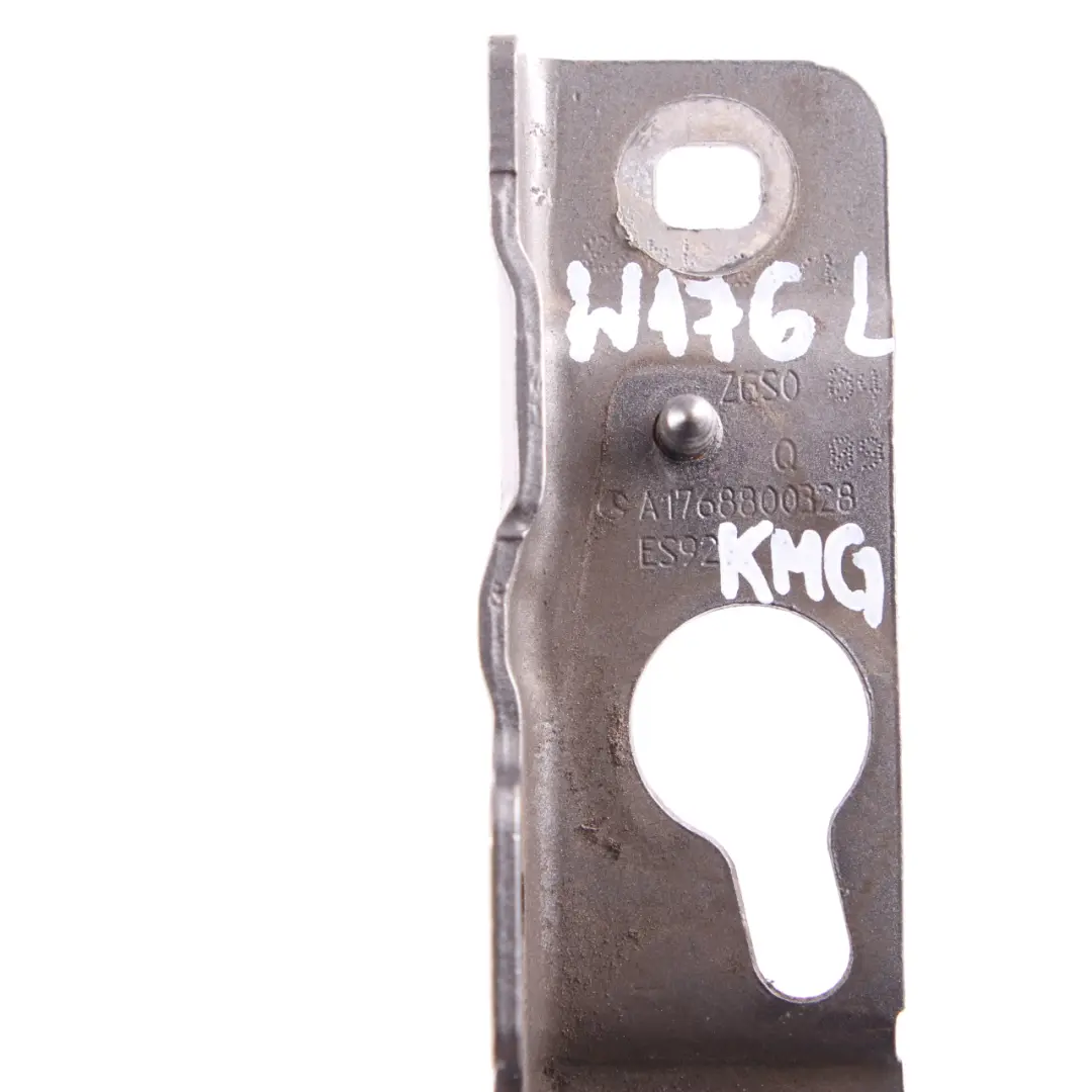 Hood Hinge Mercedes W176 Left Bonnet Comet Grey Metallic 748 to Engine with Part number A1768800328 Engine Hood Hinge Mercedes W176 Left Bonnet Comet Grey Metallic 748 - SKU A1768800328-KMG - Part number A1768800328