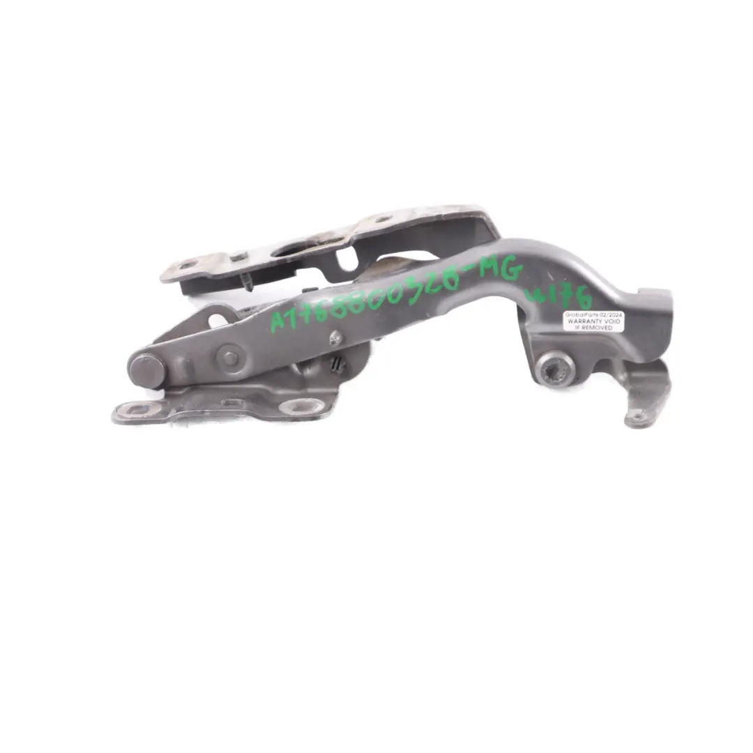 Hood Bonnet Hinge Front Left N/S Mountain Grey 787 to Mercedes W176 with Part number A1768800328 Mercedes W176 Hood Bonnet Hinge Front Left N/S Mountain Grey 787 - SKU A1768800328-MG - Part number A1768800328