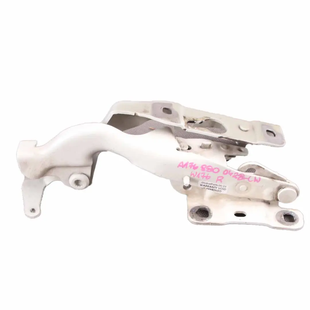Hood Bonnet Hinge Right O/S Calcite White - 650 to Mercedes W176 with Part number A1768800428 Mercedes W176 Hood Bonnet Hinge Right O/S Calcite White - 650 - SKU A1768800428-CW - Part number A1768800428