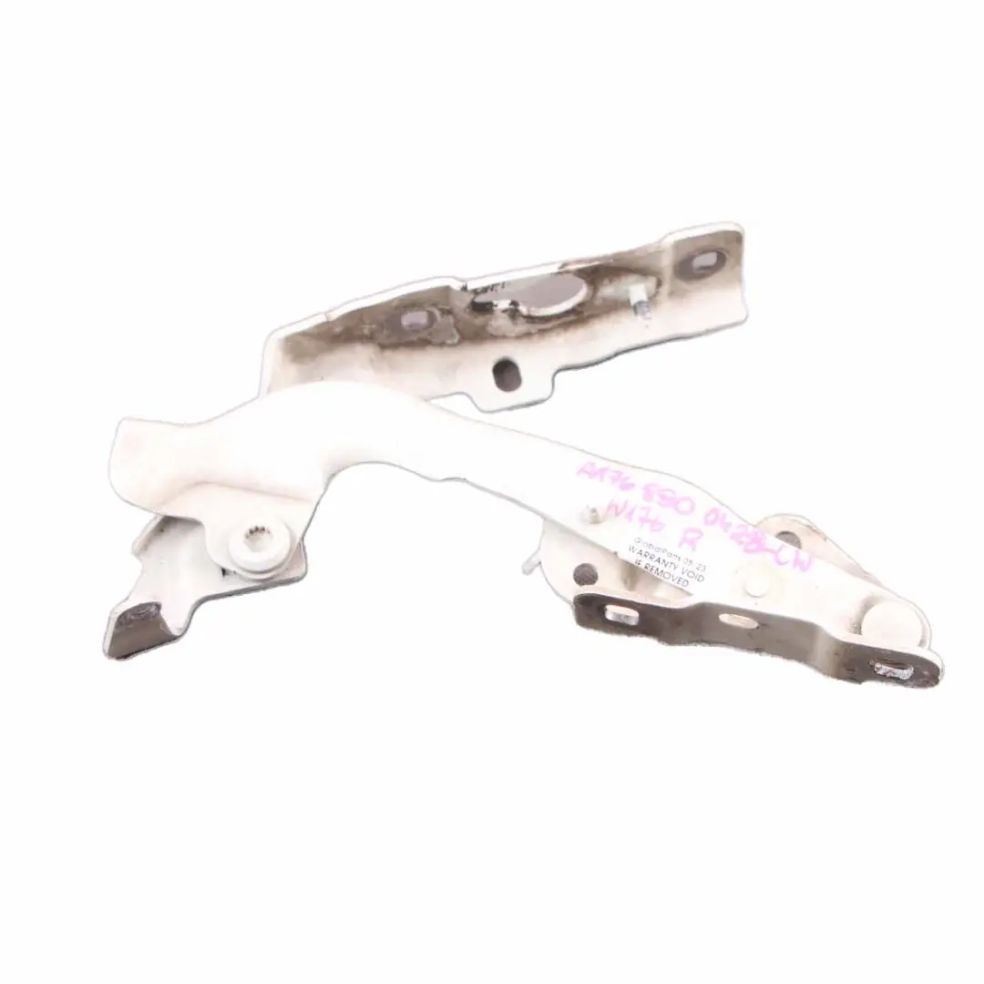 Hood Bonnet Hinge Right O/S Calcite White - 650 to Mercedes W176 with Part number A1768800428 Mercedes W176 Hood Bonnet Hinge Right O/S Calcite White - 650 - SKU A1768800428-CW - Part number A1768800428