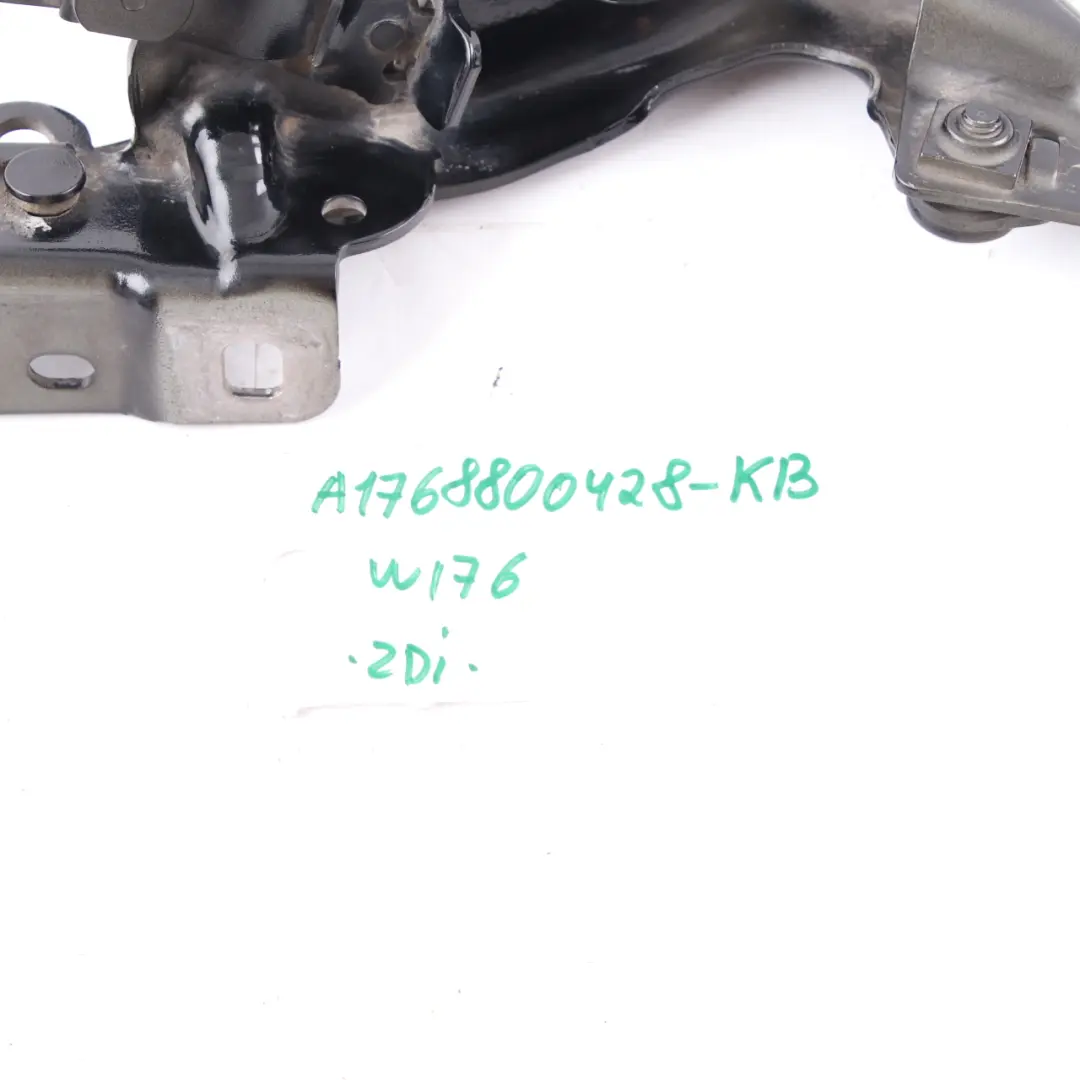 Hood Bonnet Hinge Right O/S Kosmos Black Metallic 191 to Mercedes W176 with Part number A1768800428 Mercedes W176 Hood Bonnet Hinge Right O/S Kosmos Black Metallic 191 - SKU A1768800428-KB - Part number A1768800428
