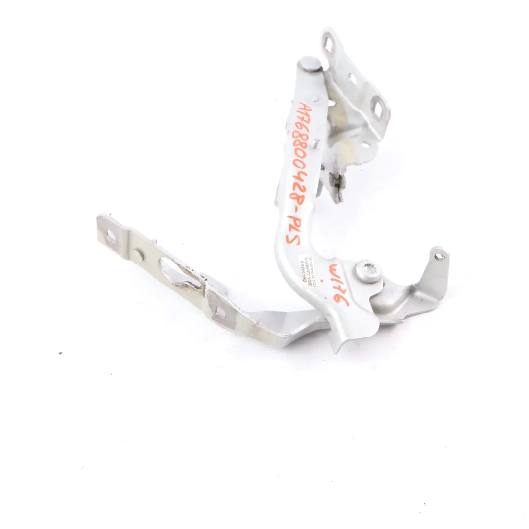 Hood Bonnet Hinge Front Right O/S Polar Silver - 761 to Mercedes W176 with Part number A1768800428 Mercedes W176 Hood Bonnet Hinge Front Right O/S Polar Silver - 761 - SKU A1768800428-PLS - Part number A1768800428