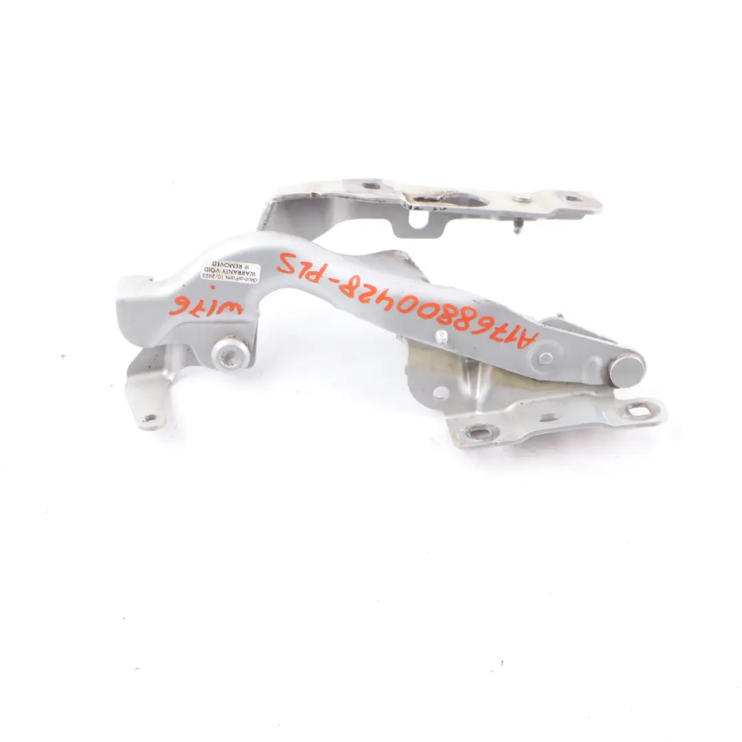Hood Bonnet Hinge Front Right O/S Polar Silver - 761 to Mercedes W176 with Part number A1768800428 Mercedes W176 Hood Bonnet Hinge Front Right O/S Polar Silver - 761 - SKU A1768800428-PLS - Part number A1768800428