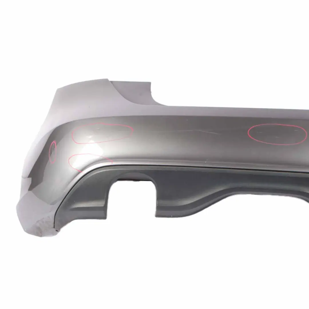 Bumper Rear Trim Panel Covering Mountain Grey Metallic - 787 to Mercedes W176 with Part number A1768850425 Mercedes W176 Bumper Rear Trim Panel Covering Mountain Grey Metallic - 787 - SKU A1768850425-MG - Part number A1768850425