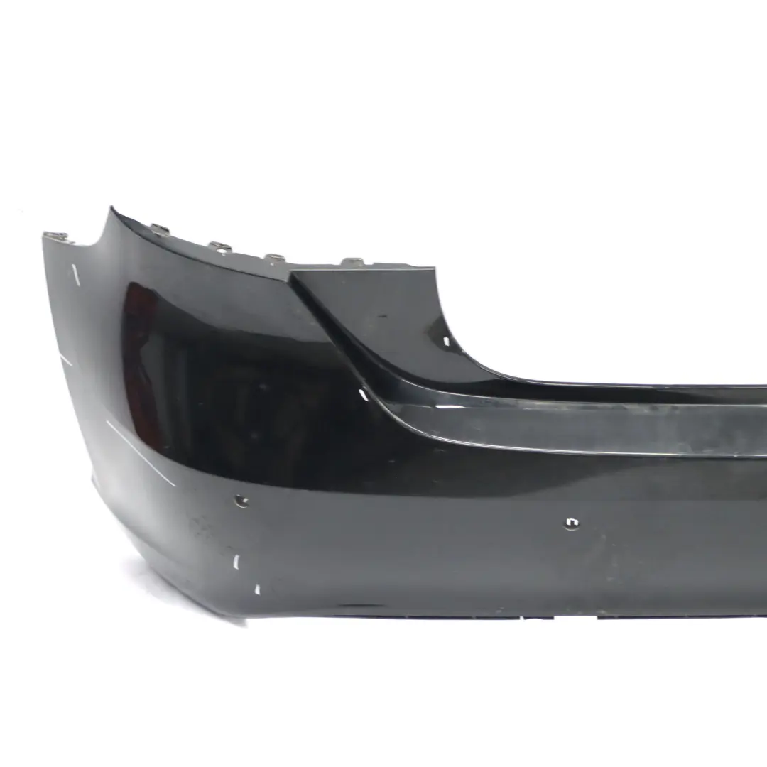 Bumper Rear Trim Panel Cover Kosmos Black Metallic - 191 to Mercedes W176 with Part number A1768800540 Mercedes W176 Bumper Rear Trim Panel Cover Kosmos Black Metallic - 191 - SKU A1768800540-KB - Part number A1768800540