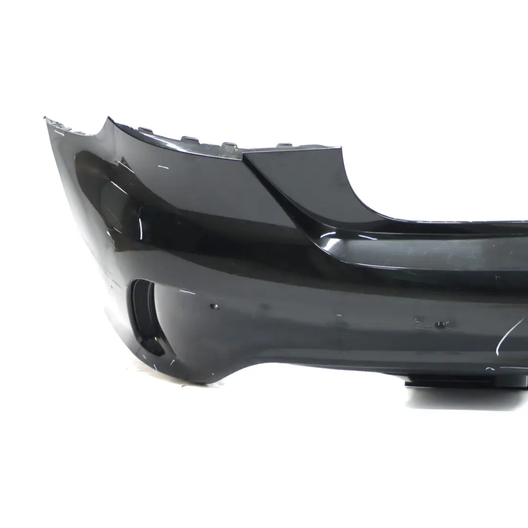 Bumper Rear Trim Panel AMG Kosmos Cosmic Black Metallic - 191 to Mercedes W176 with Part number A1768805840 Mercedes W176 Bumper Rear Trim Panel AMG Kosmos Cosmic Black Metallic - 191 - SKU A1768805840-KB1 - Part number A1768805840