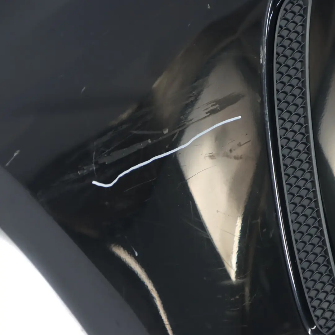 Bumper Rear Trim Panel AMG Kosmos Cosmic Black Metallic - 191 to Mercedes W176 with Part number A1768805840 Mercedes W176 Bumper Rear Trim Panel AMG Kosmos Cosmic Black Metallic - 191 - SKU A1768805840-KB1 - Part number A1768805840