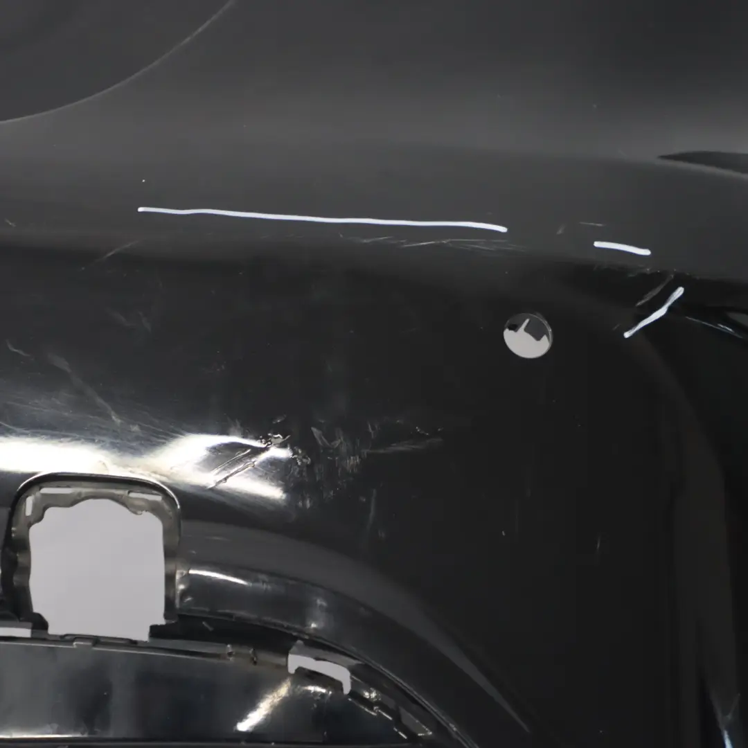 Bumper Rear Trim Panel AMG Kosmos Cosmic Black Metallic - 191 to Mercedes W176 with Part number A1768805840 Mercedes W176 Bumper Rear Trim Panel AMG Kosmos Cosmic Black Metallic - 191 - SKU A1768805840-KB1 - Part number A1768805840