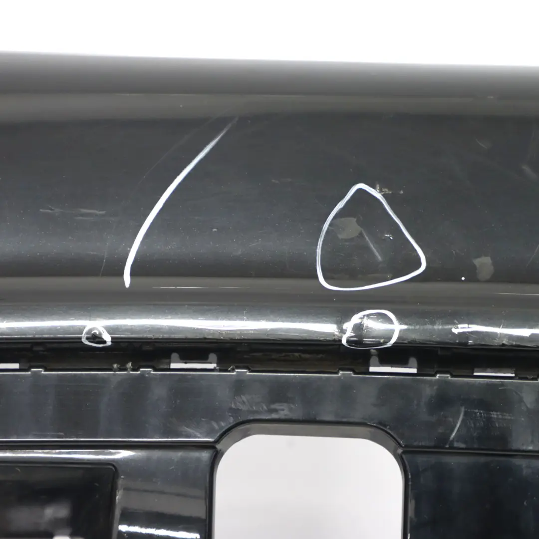 Bumper Rear Trim Panel AMG Kosmos Cosmic Black Metallic - 191 to Mercedes W176 with Part number A1768805840 Mercedes W176 Bumper Rear Trim Panel AMG Kosmos Cosmic Black Metallic - 191 - SKU A1768805840-KB1 - Part number A1768805840