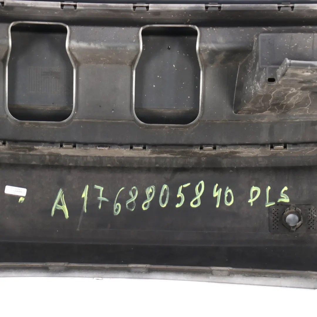 Bumper Rear Trim Panel AMG Polar Silver Metallic - 761 to Mercedes W176 with Part number A1768805840 Mercedes W176 Bumper Rear Trim Panel AMG Polar Silver Metallic - 761 - SKU A1768805840-PLS - Part number A1768805840