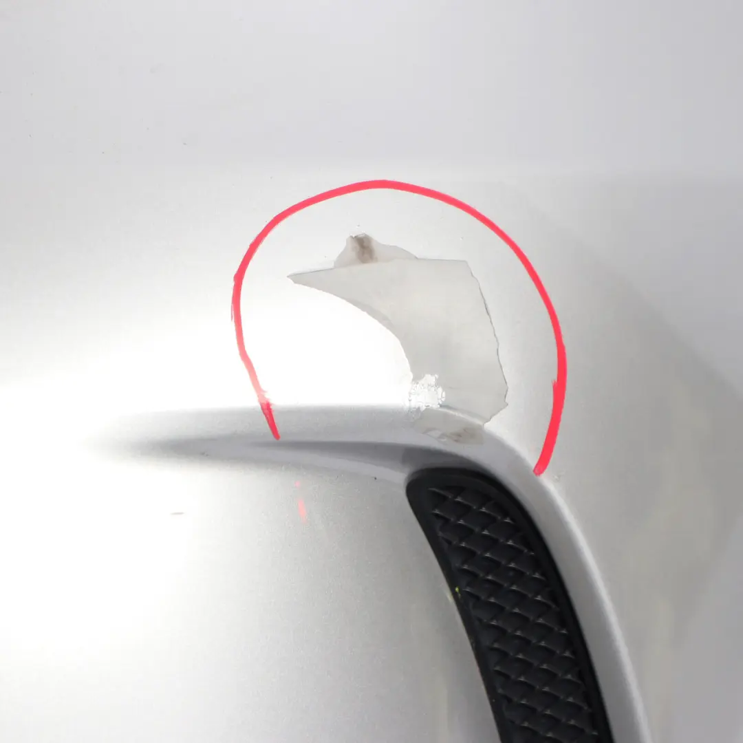 Bumper Rear Trim Panel AMG Polar Silver Metallic - 761 to Mercedes W176 with Part number A1768805840 Mercedes W176 Bumper Rear Trim Panel AMG Polar Silver Metallic - 761 - SKU A1768805840-PLS - Part number A1768805840