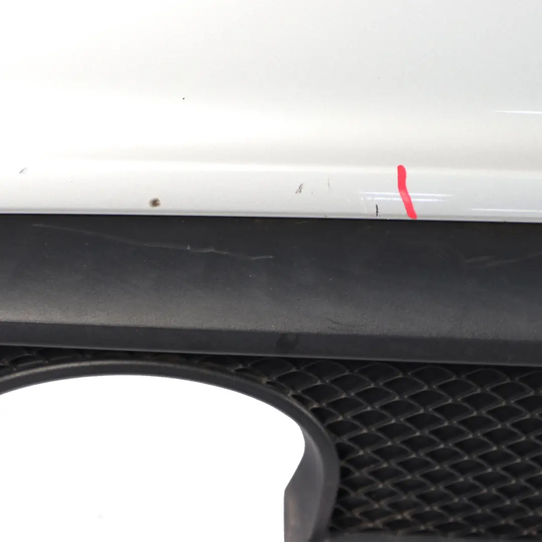 Bumper Rear Trim Panel AMG Polar Silver Metallic - 761 to Mercedes W176 with Part number A1768805840 Mercedes W176 Bumper Rear Trim Panel AMG Polar Silver Metallic - 761 - SKU A1768805840-PLS - Part number A1768805840