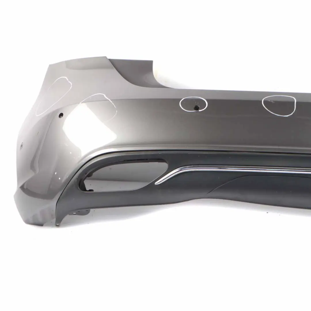 Bumper Rear Trim Panel Cover Mountain Grey Metallic - 787 to Mercedes W176 with Part number A1768850425 Mercedes W176 Bumper Rear Trim Panel Cover Mountain Grey Metallic - 787 - SKU A1768807040-MG1 - Part number A1768850425