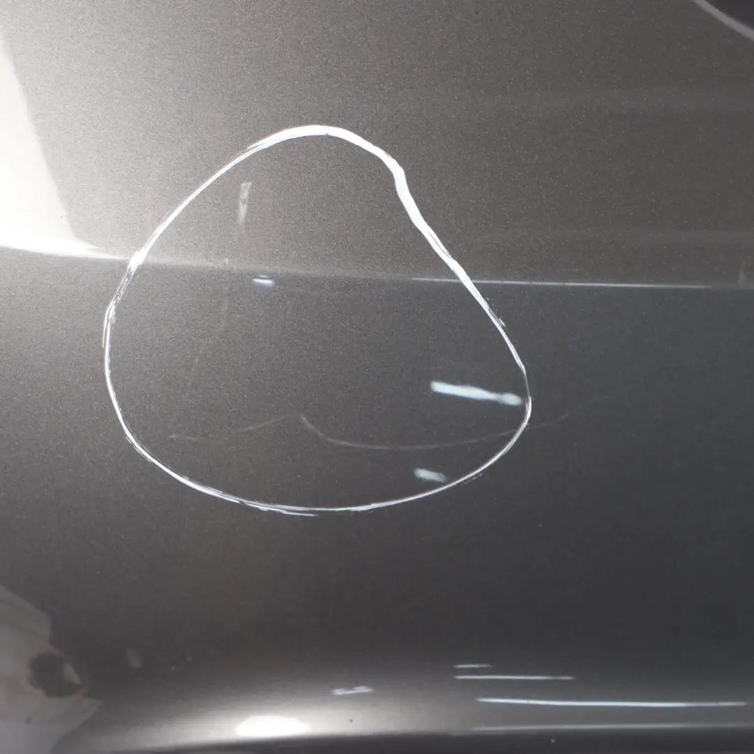 Bumper Rear Trim Panel Cover Mountain Grey Metallic - 787 to Mercedes W176 with Part number A1768850425 Mercedes W176 Bumper Rear Trim Panel Cover Mountain Grey Metallic - 787 - SKU A1768807040-MG1 - Part number A1768850425