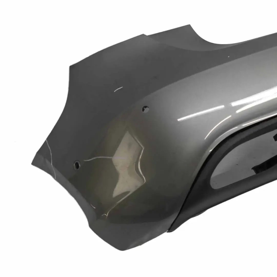 Bumper Rear Trim Panel Cover Mountain Grey Metallic - 787 to Mercedes W176 with Part number A1768850425 Mercedes W176 Bumper Rear Trim Panel Cover Mountain Grey Metallic - 787 - SKU A1768807040-MG - Part number A1768850425